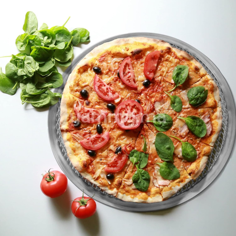 Plaque à Pizza Perforée en Aluminium 28cm