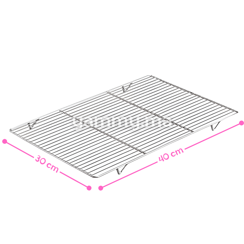 Grille à Pâtisserie Rectangulaire en Inox 30 x 40 cm