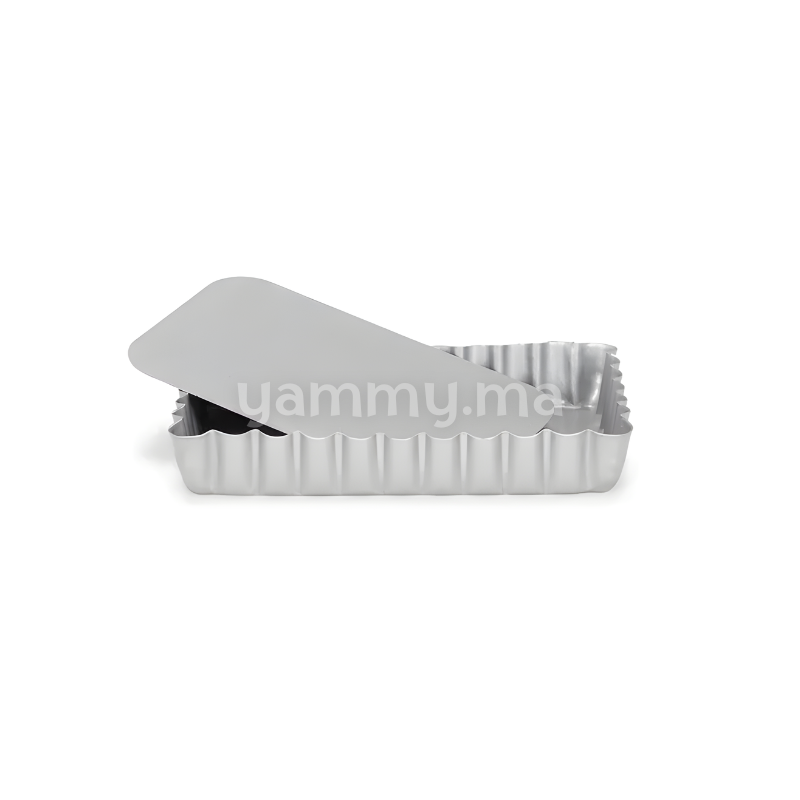 Moule à Tartelette Rectangulaire Fond Amovible 13x8 cm Silver-Top - Patisse 03565