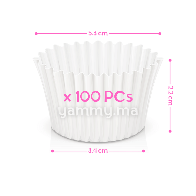 SET. 100 Caissettes à Mini Cupcakes Muffins Coeurs Rose
