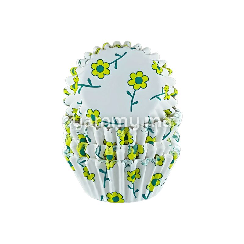 SET. 100 Caissettes à Mini Cupcakes Muffins Fleurs Jaune