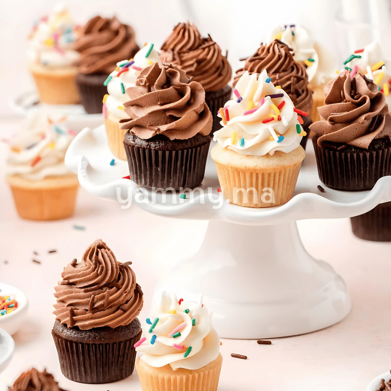 SET. 100 Caissettes à Mini Cupcakes Muffins Jaune avec Cercles Blanc