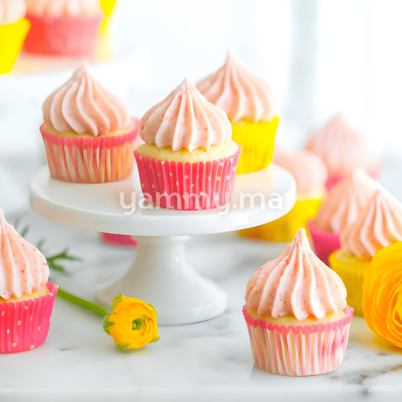 SET. 100 Caissettes à Mini Cupcakes Muffins Jaune Glaces et Cupcakes Rose
