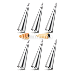 SET. 6 Moules à Cornet en Inox 12 x Ø 3.5 cm