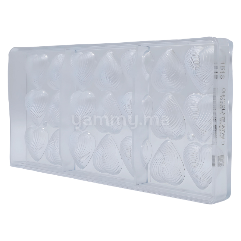 Moule Chocolat en Polycarbonate Coeur Tressé "CW1513" - Chocolate World