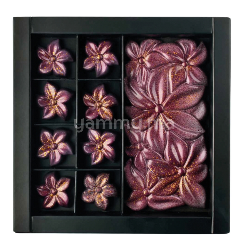 Moule Chocolat en Polycarbonate Tablette Flora 100 gr (x3) "PC5075" - Pavoni