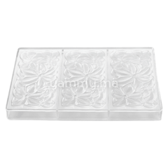 Moule Chocolat en Polycarbonate Tablette Flora 100 gr (x3) "PC5075" - Pavoni