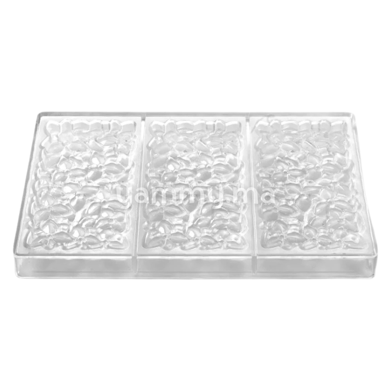 Moule Chocolat en Polycarbonate Tablette Bouquet 100 gr (x3) "PC5076" - Pavoni