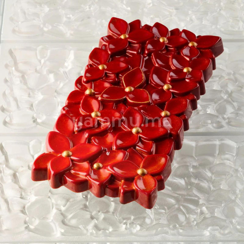 Moule Chocolat en Polycarbonate Tablette Bouquet 100 gr (x3) "PC5076" - Pavoni