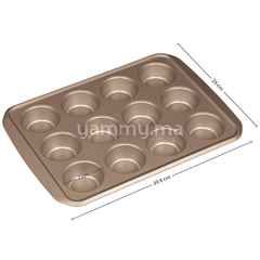 Moule à 12 Muffins / Cupcake Ø 7 x H 3.3 cm Doré