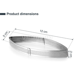 Cadre à Tartelette Ovale Perforé 12 x 5 x H 2 cm en Inox - Lacor