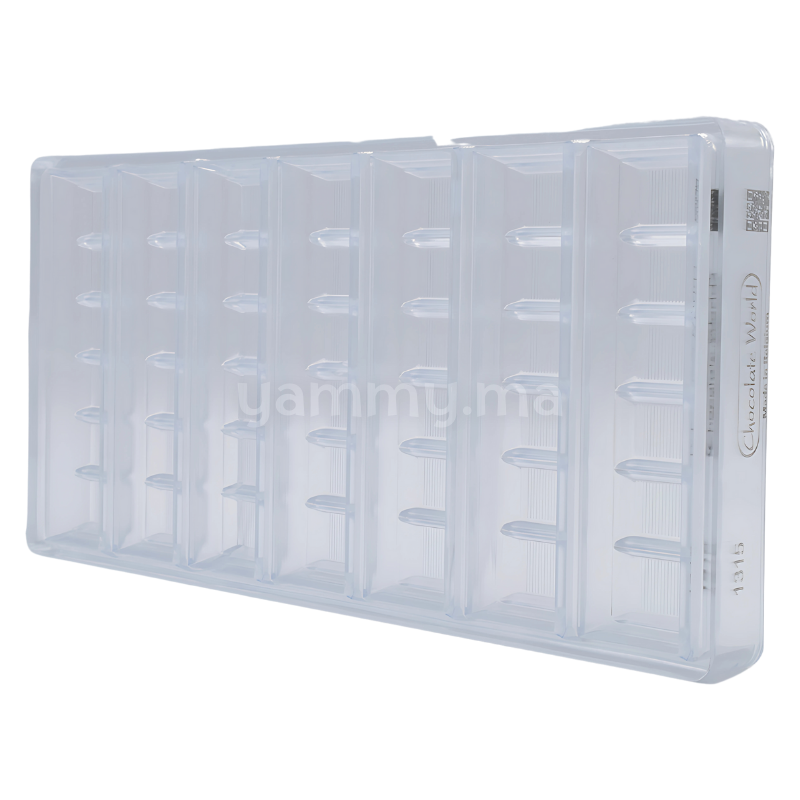Moule Chocolat en Polycarbonate Tablette Rayé "CW1315" - Chocolate World