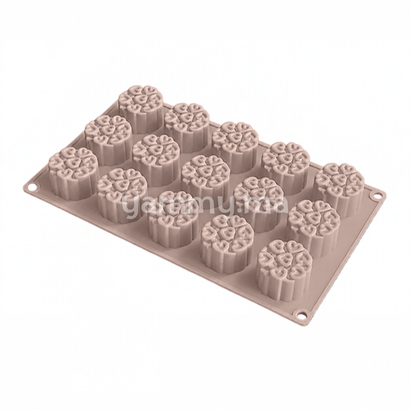 Moule Silicone Rond Coeurs Ø 4.3 cm (x15)