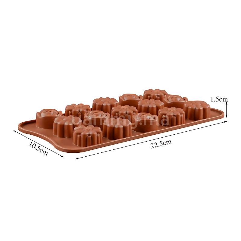 Moule Silicone à Chocolat Fleurs (x15)