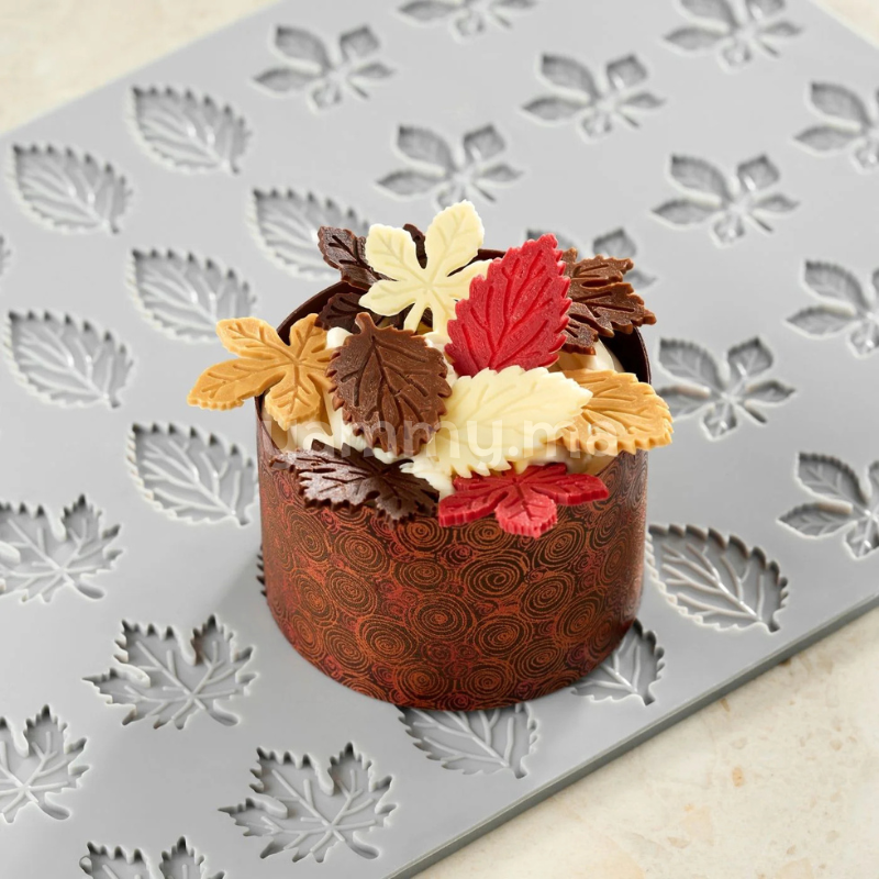 Moule Silicone 3 Feuillages Foliage Ø 3.2 cm (x45) "GG077" - Pavoni