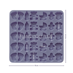 Moule Silicone à Mini Chocolat Thème Baptême Naissance (x35)