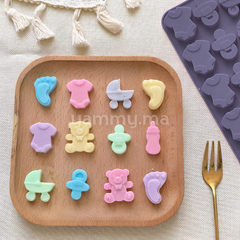 Moule Silicone à Mini Chocolat Thème Baptême Naissance (x35)