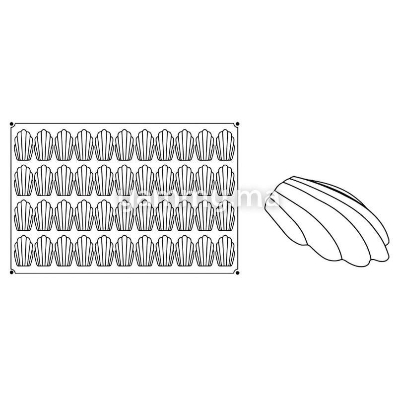 Moule Silicone Madeleine 60/40 cm "PX006" - Pavoni
