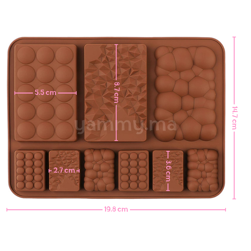 Moule Silicone 9 Mini Tablettes Chocolat Fragment