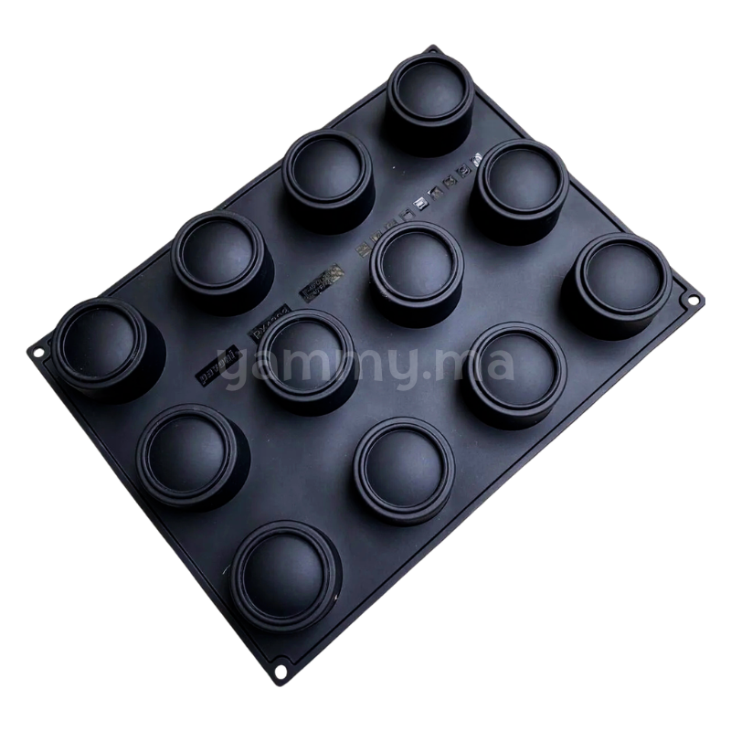 Moule Silicone Cylindra Ø 6.5 x H 4.5 cm (x12) "PX4393" – Pavoni