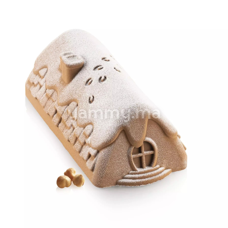 Moule Silicone Bûche Chalet d'Hiver 1100 ml - Silikomart