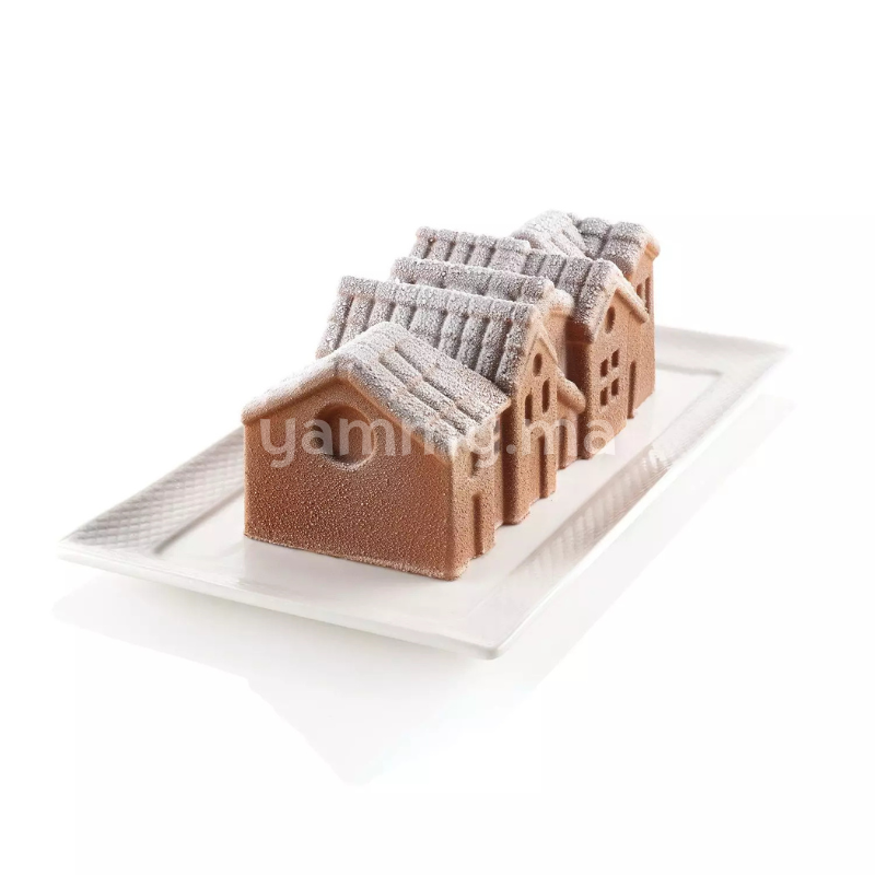 Moule Silicone Bûche Village d'Hiver 1200 ml - Silikomart