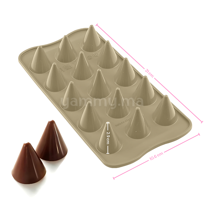 Moule Silicone à Chocolat Cône (x15)