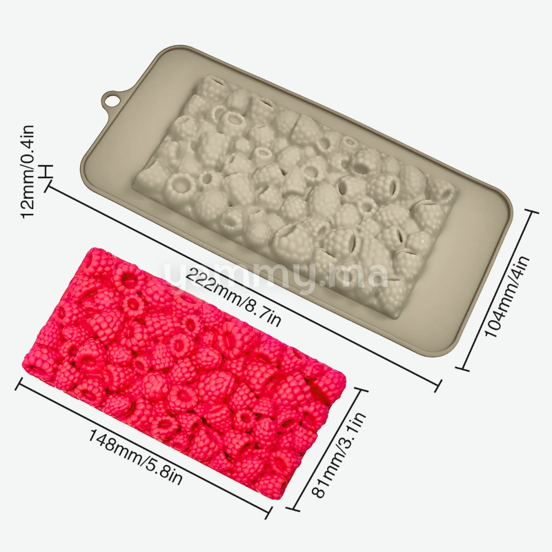 Moule Silicone Tablettes de Chocolat Framboises
