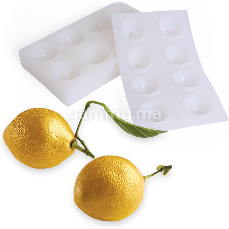 Moule Silicone Citron 3D Ø 5.3 x H 7 cm "AF006" (x8) - Pavoni