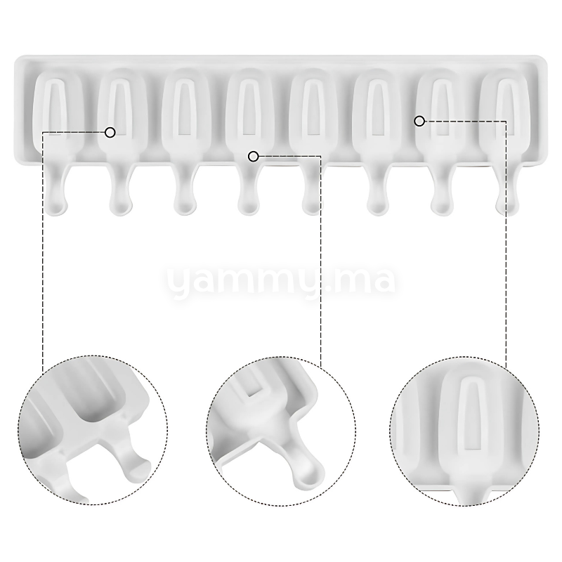 Moule Silicone à 8 Mini Glaces Magnum Classique