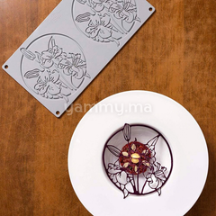 Moule Silicone Décor Rond Floral Ø 14 cm (x2) "GG075" - Pavoni