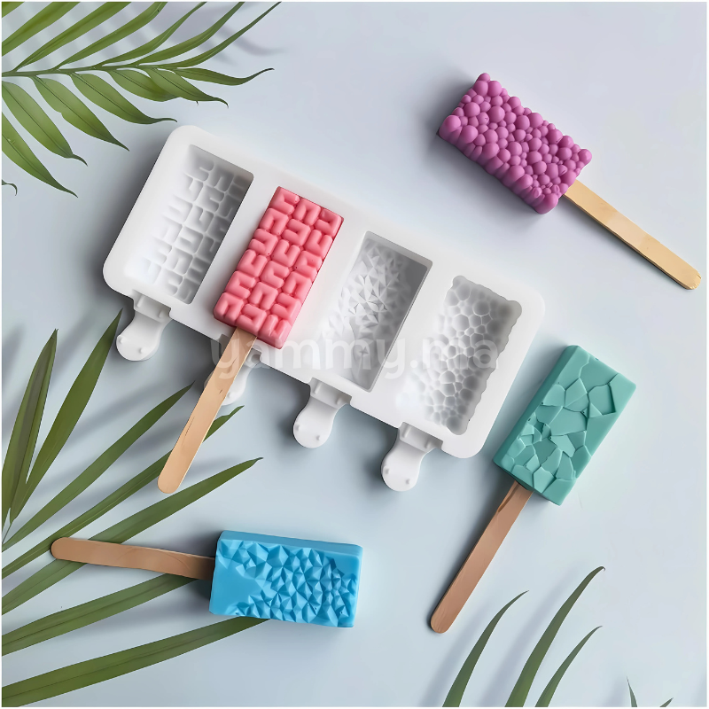 Moule Silicone à 4 Mini Glaces Variées