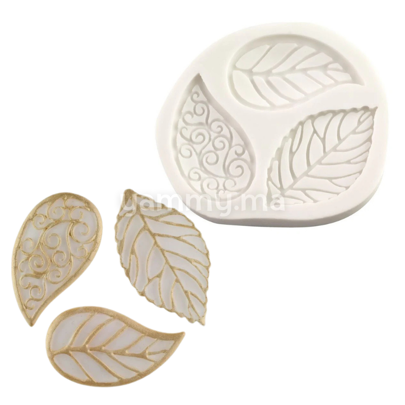 Moule Silicone 3 Feuilles Dentelle