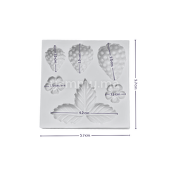 Moule Silicone 3 Fraises, 2 Fleurs et Feuilles
