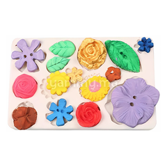 Moule Silicone 5 Fleurs et 10 Boutons