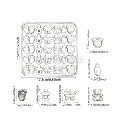 Moule Silicone à Chocolat Baptême Naissance (x35)