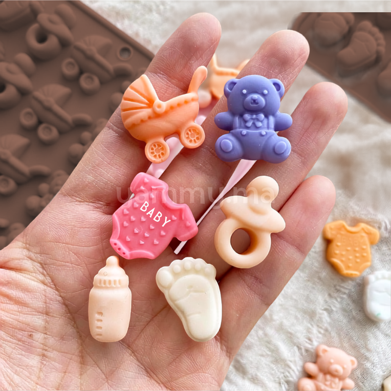 Moule Silicone à Chocolat Baptême Naissance (x35)