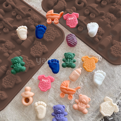Moule Silicone à Chocolat Baptême Naissance (x35)