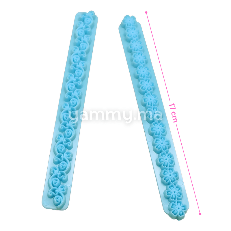 SET. 2 Embosseurs Guirland de Fleurs pour Pâte à Sucre M2