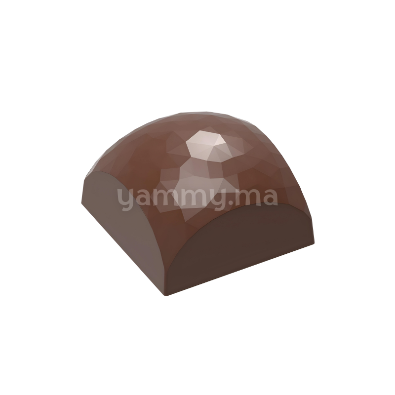 Moule Chocolat en Polycarbonate Sphère Carrée Facette "CW12062" - Chocolate World