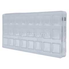 Moule Chocolat en Polycarbonate Sphère Carrée Facette "CW12062" - Chocolate World