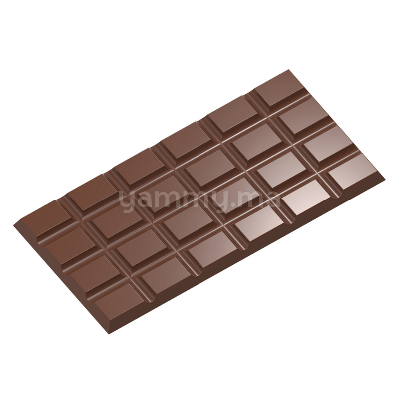 Moule à Chocolat en Polycarbonate Tablette 4x6 Rectangle "CW2438" 70gr - Chocolate World