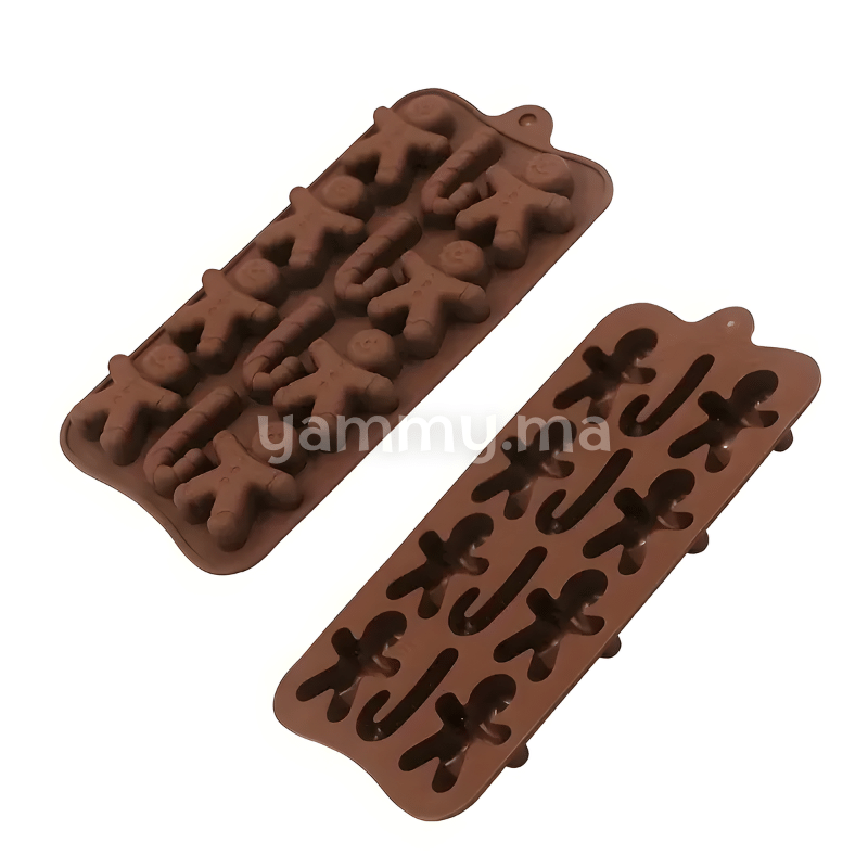 Moule Silicone à Chocolat 8 Gingembres xmas noel