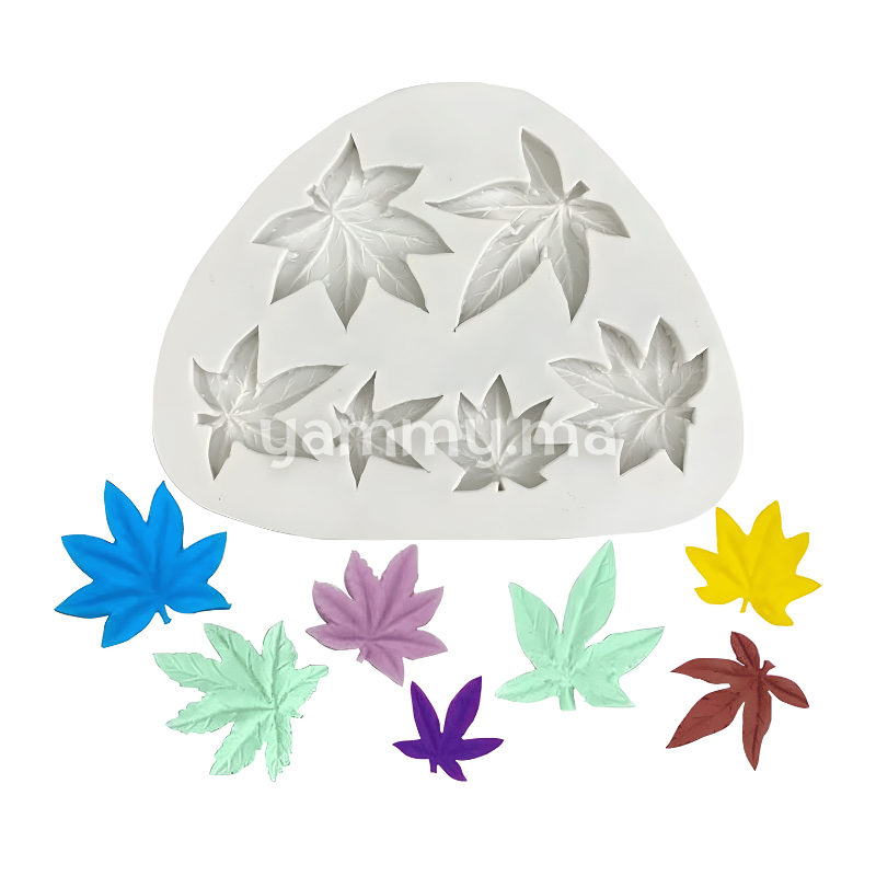 Moule Silicone 6 Feuilles de Chanvre