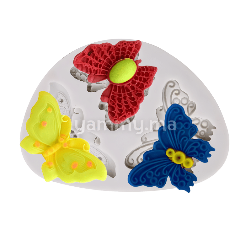 Moule Silicone 3 Papillons pate a sucre
