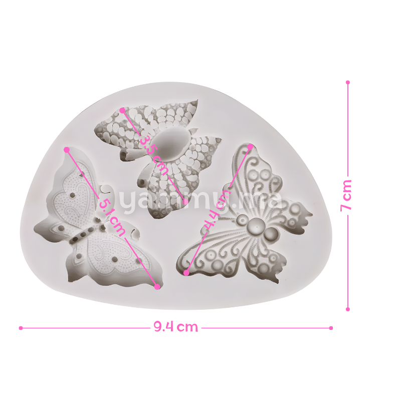 Moule Silicone 3 Papillons pate a sucre