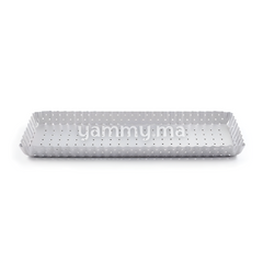 Moule à Tarte Rectangulaire Perforée Fond Amovible Silver-Top - Patisse 03582