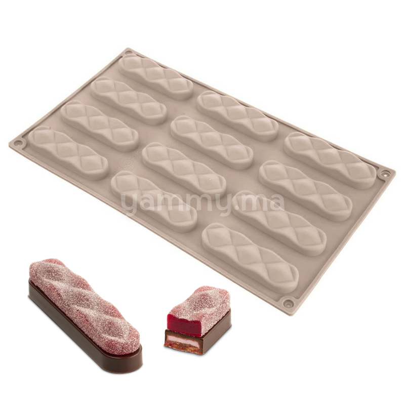 Moule Silicone Éclair Sisma 8.3 x 2.2 cm (x12)