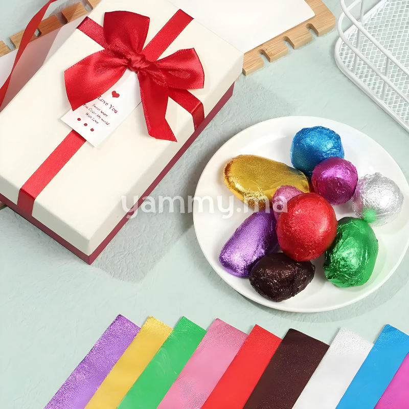 Emballage Pour Bonbons Orange 100 feuilles 10 x 10 Cm