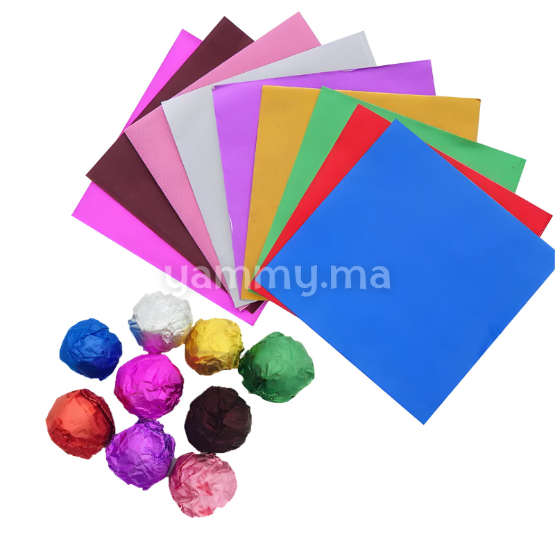 Emballage Pour Bonbons Orange 100 feuilles 10 x 10 Cm
